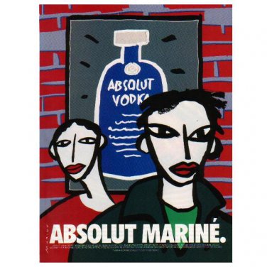 ABSOLUT MARIN&Atilde;� Vodka Magazine Ad w/ Artwork by Oscar Marin&Atilde;&copy; Brandi