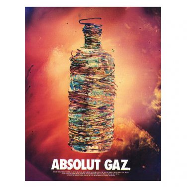 ABSOLUT GAZ Vodka Magazine ad w/ Artwork by Stan Gaz