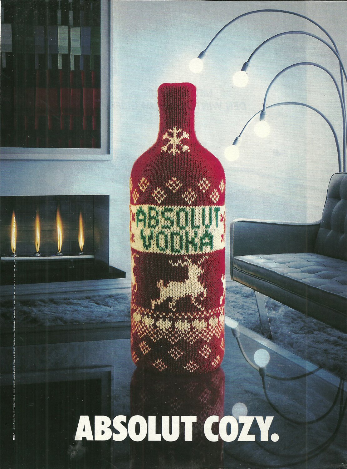 Absolut Cozy German Version Vodka Magazine Ad 8566