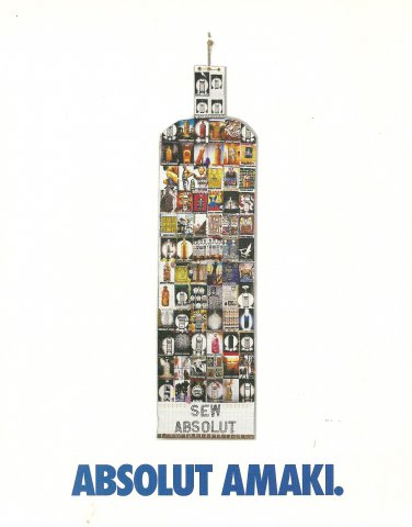ABSOLUT AMAKI and ABSOLUT EXPRESSIONS Vodka Magazine Ad AMALIA AMAKI 2pp