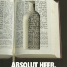 ABSOLUT HEEB Fake Parody Spoof Vodka Ad from a Jewish Magazine HARD TO FIND!