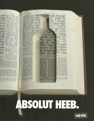 ABSOLUT HEEB Fake Parody Spoof Vodka Ad from a Jewish Magazine HARD TO FIND!