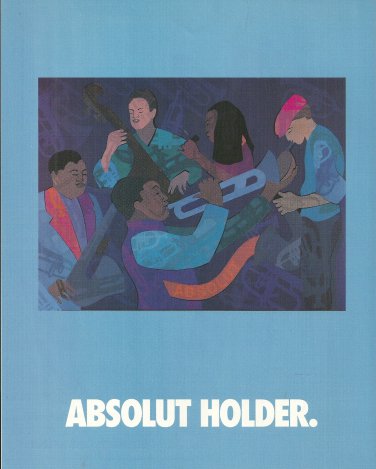 ABSOLUT HOLDER and ABSOLUT EXPRESSIONS Vodka Magazine Ad ROBIN HOLDER 2pp