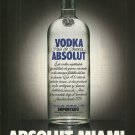 ABSOLUT MIAMI Vodka Magazine Ad Spanish Text Version