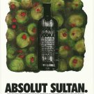 ABSOLUT SULTAN Vodka Magazine Ad w/ Artwork by Donald Sultan