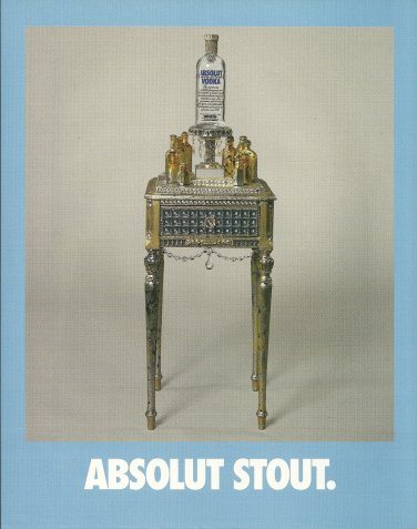 ABSOLUT STOUT and ABSOLUT EXPRESSIONS Vodka Magazine Ad RENEE STOUT 2pp