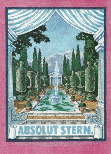 ABSOLUT STERN Vodka Magazine Ad w/ Artwork by Robert A.M. Stern HARD TO FIND!