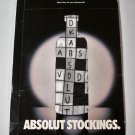 ABSOLUT STOCKINGS Spectacular Vodka Magazine Ad Insert SEALED! HARD TO FIND!
