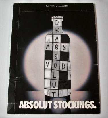 ABSOLUT STOCKINGS Spectacular Vodka Magazine Ad Insert SEALED! HARD TO FIND!