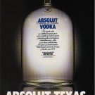 ABSOLUT TEXAS Vodka Magazine Ad NOT COMMON!
