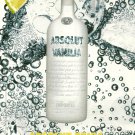 ABSOLUT TONIC Vodka Magazine Ad RARE VANILIA VERSION From France