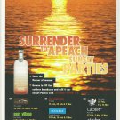 SURRENDER TO APEACH SUNSET PARTIES Australian Vodka Magazine Event Schedule Ad RARE!