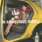 IN AN ABSOLUT WORLD Vodka Magazine Ad NEW YORK TAXI ROLLER COASTER