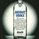 ABSOLUT 23,5 CM Italian Vodka Magazine Ad NOT COMMON!