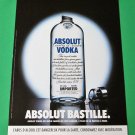 ABSOLUT BASTILLE French Vodka Magazine Ad NOT COMMON!