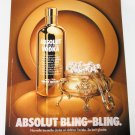ABSOLUT BLING-BLING French Vodka Magazine Ad RARE!