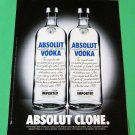 ABSOLUT CLONE Italian Vodka Magazine Ad NOT TOO COMMON! ABSOLUT CLONE Italian Vodka Magazine Ad NOT TOO COMMON!