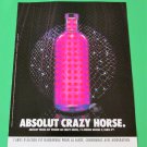 ABSOLUT CRAZY HORSE French Vodka Magazine Ad HARD TO FIND!