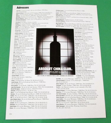 ABSOLUT CHINA CLUB French Vodka Magazine Ad NOT COMMON!