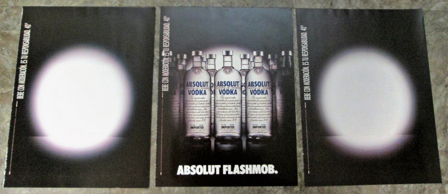 ABSOLUT FLASHMOB Spectacular 3-Page Vodka Magazine Ad From Spain VERY RARE!