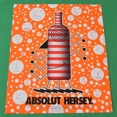 ABSOLUT HERSEY Vodka Magazine Ad Version 1 w/ Artwork by John Hersey