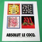 ABSOLUT LE COCQ Vodka Magazine Ad w/ Artwork by Karen Le Cocq NOT COMMON!