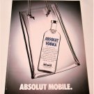 ABSOLUT MOBILE Dutch Vodka Magazine Ad NOT TOO COMMON!