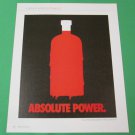 ABSOLUTE POWER Adbusters Magazine Fake ABSOLUT VODKA Ad - RARE!