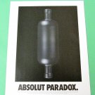 ABSOLUT PARADOX Vodka Magazine Ad NOT VERY COMMON!