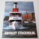 ABSOLUT STOCKHOLM Vodka Magazine Ad NOT VERY COMMON!