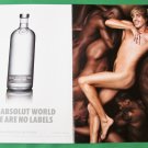 IN AN ABSOLUT WORLD THERE ARE NO LABELS British Vodka Magazine Ad w/ BRÜNO