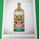IT ALL STARTS WITH AN ABSOLUT BLANK Italian Vodka Magazine Ad CHAMARELLI VERSION IT ALL STARTS WITH AN ABSOLUT BLANK Italian Vodka Magazine Ad CHAMARELLI VERSION