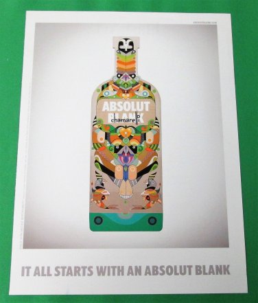IT ALL STARTS WITH AN ABSOLUT BLANK Italian Vodka Magazine Ad CHAMARELLI VERSION