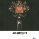 ABSOLUT ELYX (COPPER CRAFTED) Canadian Vodka Magazine Ad