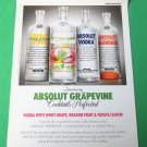 ABSOLUT GRAPEVINE Vodka Magazine Product Launch Ad VERSION 2 - RARE!