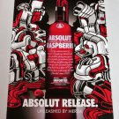 ABSOLUT RELEASE UNLEASHED BY MERDA Australian Vodka Magazine Ad RARE