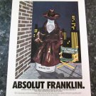 ABSOLUT FRANKLIN and ABSOLUT HOLLYWOOD Double-Sided Vodka Magazine Ads ABSOLUT FRANKLIN and ABSOLUT HOLLYWOOD Double-Sided Vodka Magazine Ads