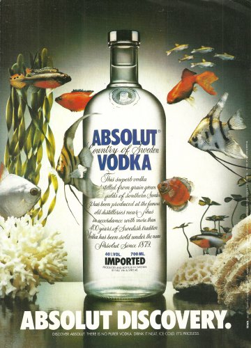 ABSOLUT DISCOVERY British Vodka Magazine Ad VERY HARD TO FIND!