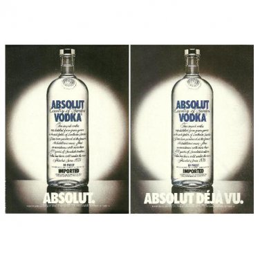 ABSOLUT & ABSOLUT D&Atilde;�J&Atilde;� VU Vodka Magazine Ad - 2 PAGES