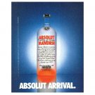 ABSOLUT ARRIVAL Canadian Version Vodka Magazine Ad