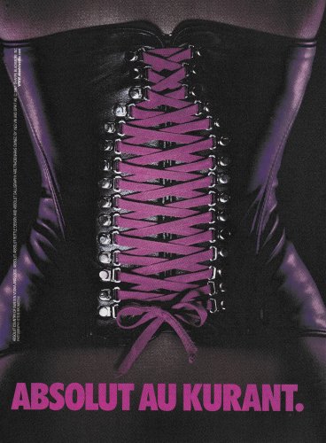 ABSOLUT AU KURANT Vodka Magazine Ad CORSET VERSION Canadian