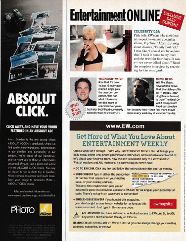 ABSOLUT CLICK 1/3-Page Vodka Magazine Sidebar Ad