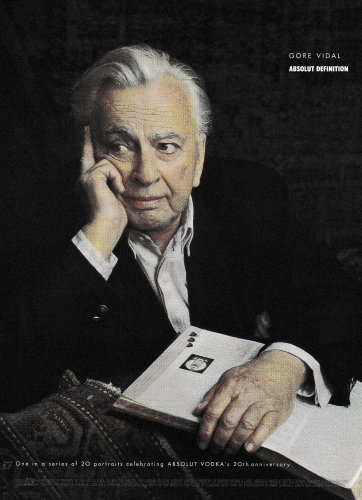 ABSOLUT DEFINITION Vodka Magazine Ad GORE VIDAL