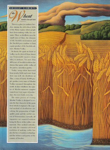 ABSOLUT ELEMENTS Vodka Magazine Ad THE WHEAT - #2 in a 4-part series