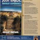 ABSOLUT EXPERIENCE & VINEYARD Martha's Vineyard Itinerary Ad 2002
