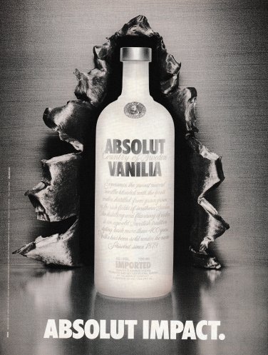 ABSOLUT IMPACT British Version Vodka Magazine Ad