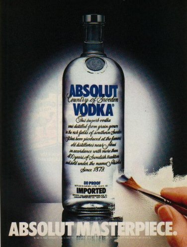ABSOLUT MASTERPIECE Vodka Magazine Ad