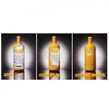 ABSOLUT MORPH Vodka Magazine Ads - 3 PAGES