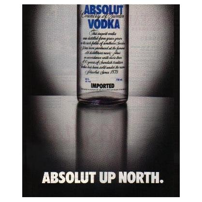 ABSOLUT UP NORTH Canadian Vodka Magazine Ad