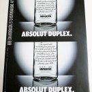 ABSOLUT DUPLEX Spanish Vodka Magazine Ad RARE!